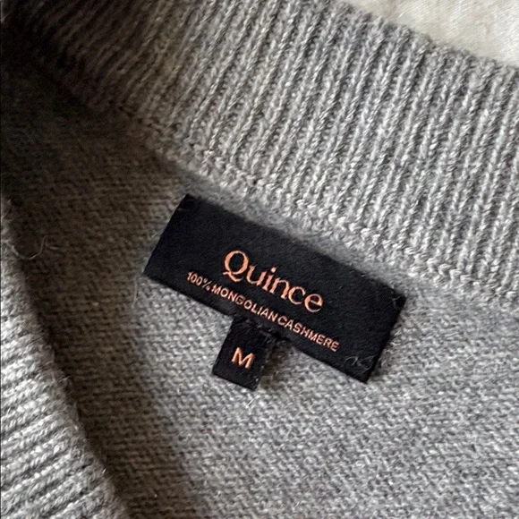 Quince Mongolian Cashmere Oversized Crewneck Heather Grey Sweater - Picture 9 of 12